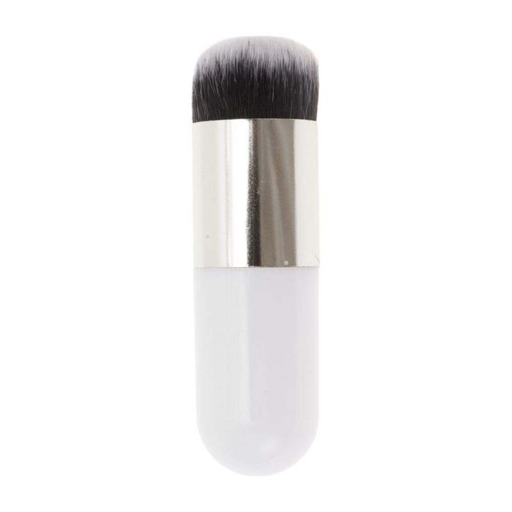 Makeup Cosmetic Brush Small White Silver Tone